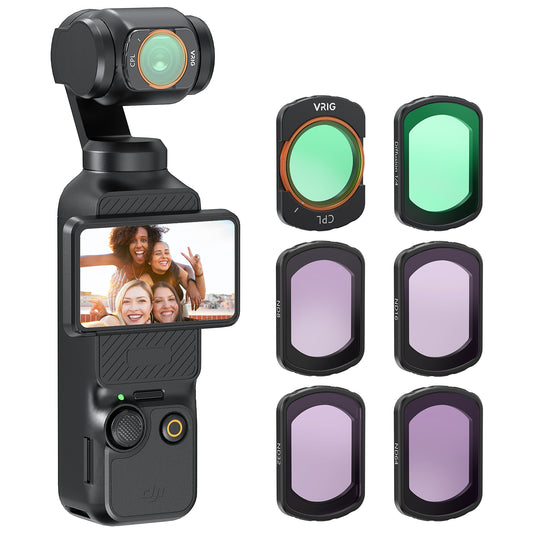 VRIG FT-04 HD CPL 1/4 ND8 ND16 ND32 ND64 Filter Set Compatible with DJI Osmo Pocket 3(6Pack）