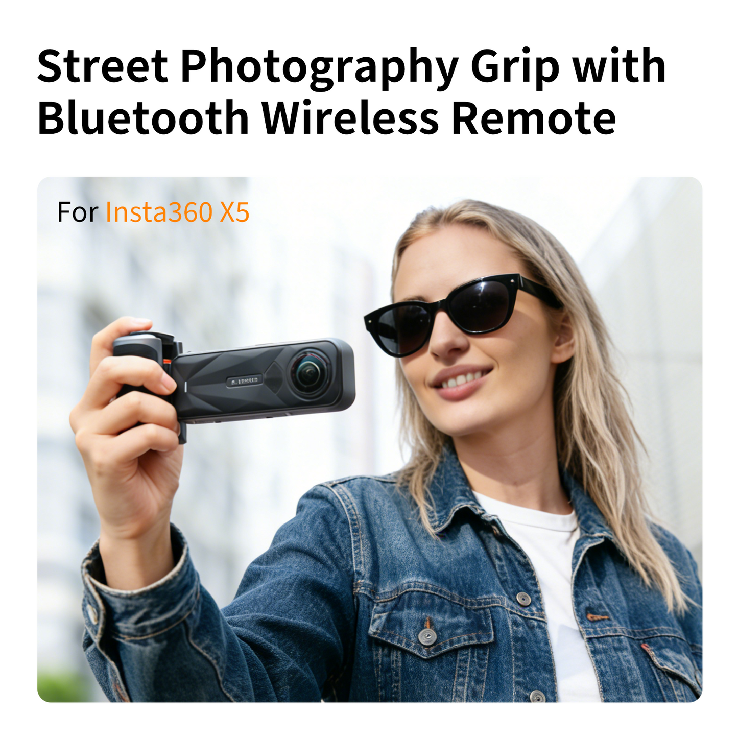 VRIG GA-08SE Street Photography Grip for Insta360 X5/X4 Air/Ace Pro2 with Bluetooth Remote