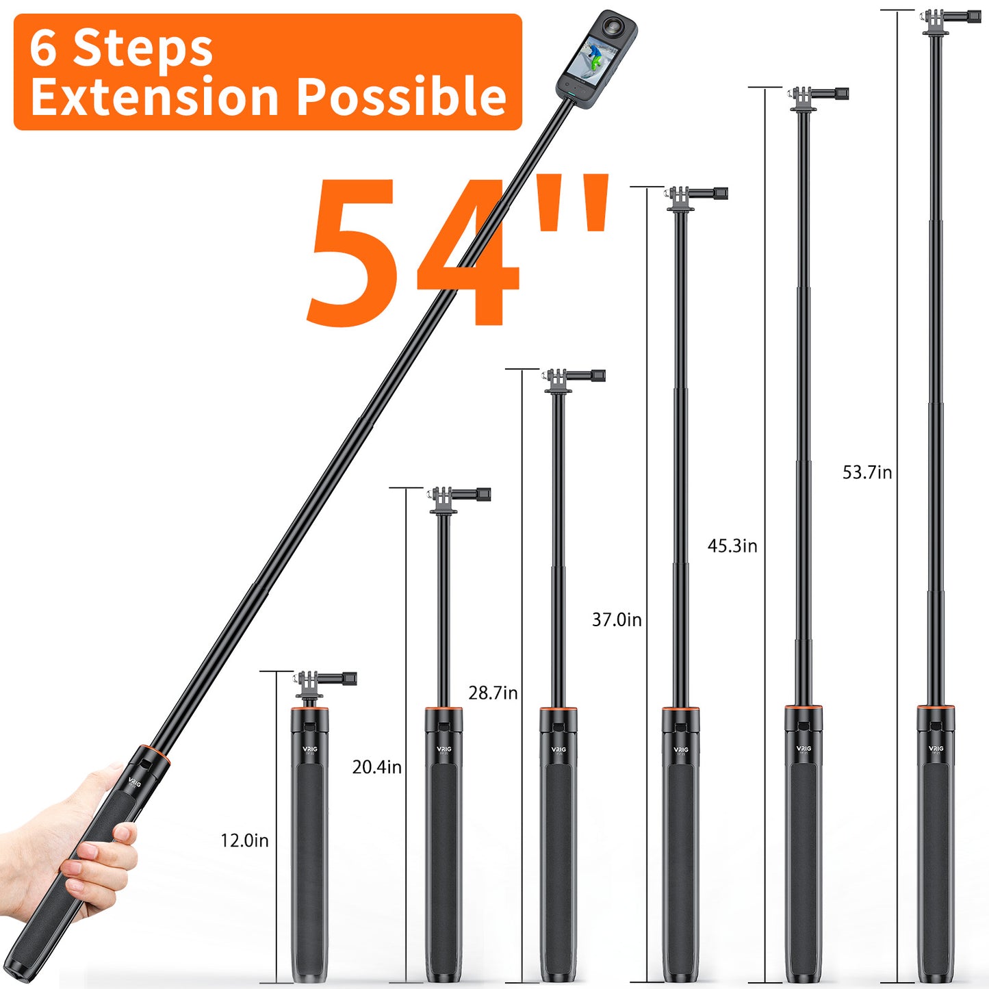 VRIG TP21 54inch Telescopic Selfie Stick Long with Tripod