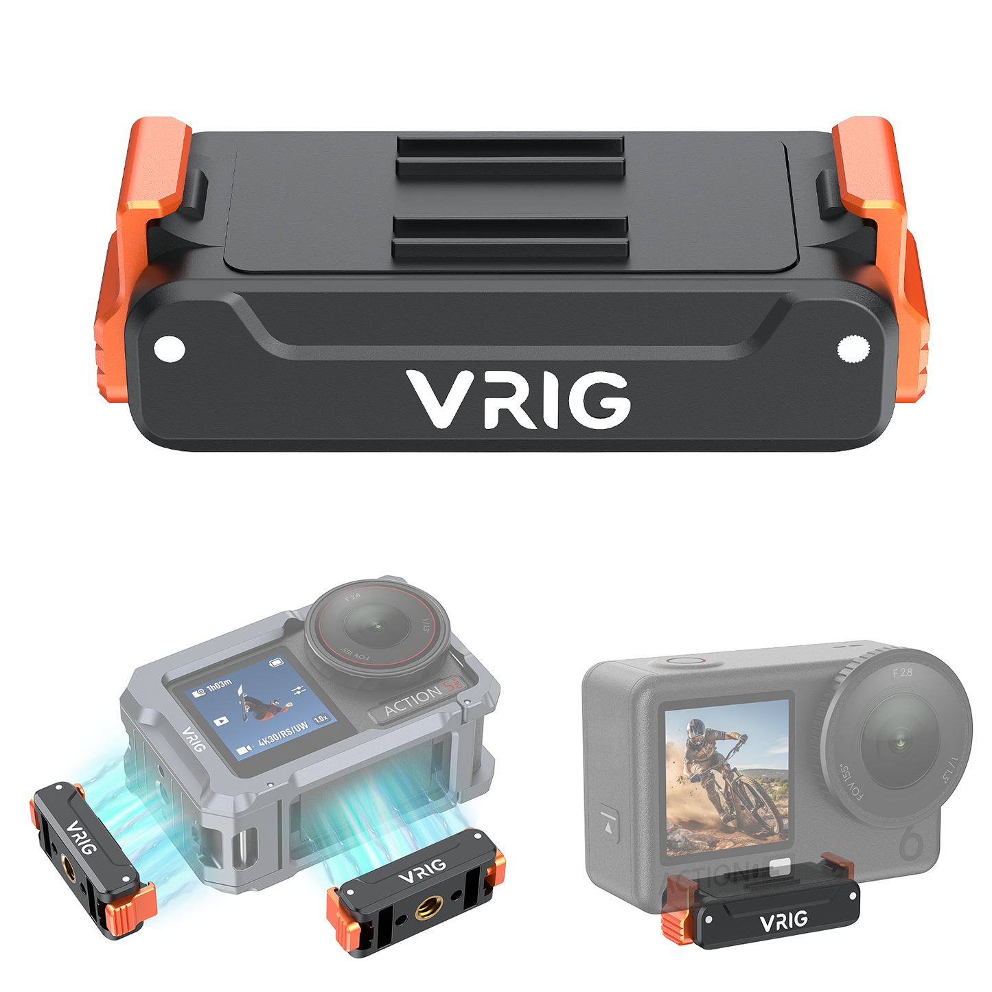 VRIG AC-91 Magnetic Quick Release Adapter Mount Base for DJI Osmo Action 5 Pro / 4/3 / Osmo 360