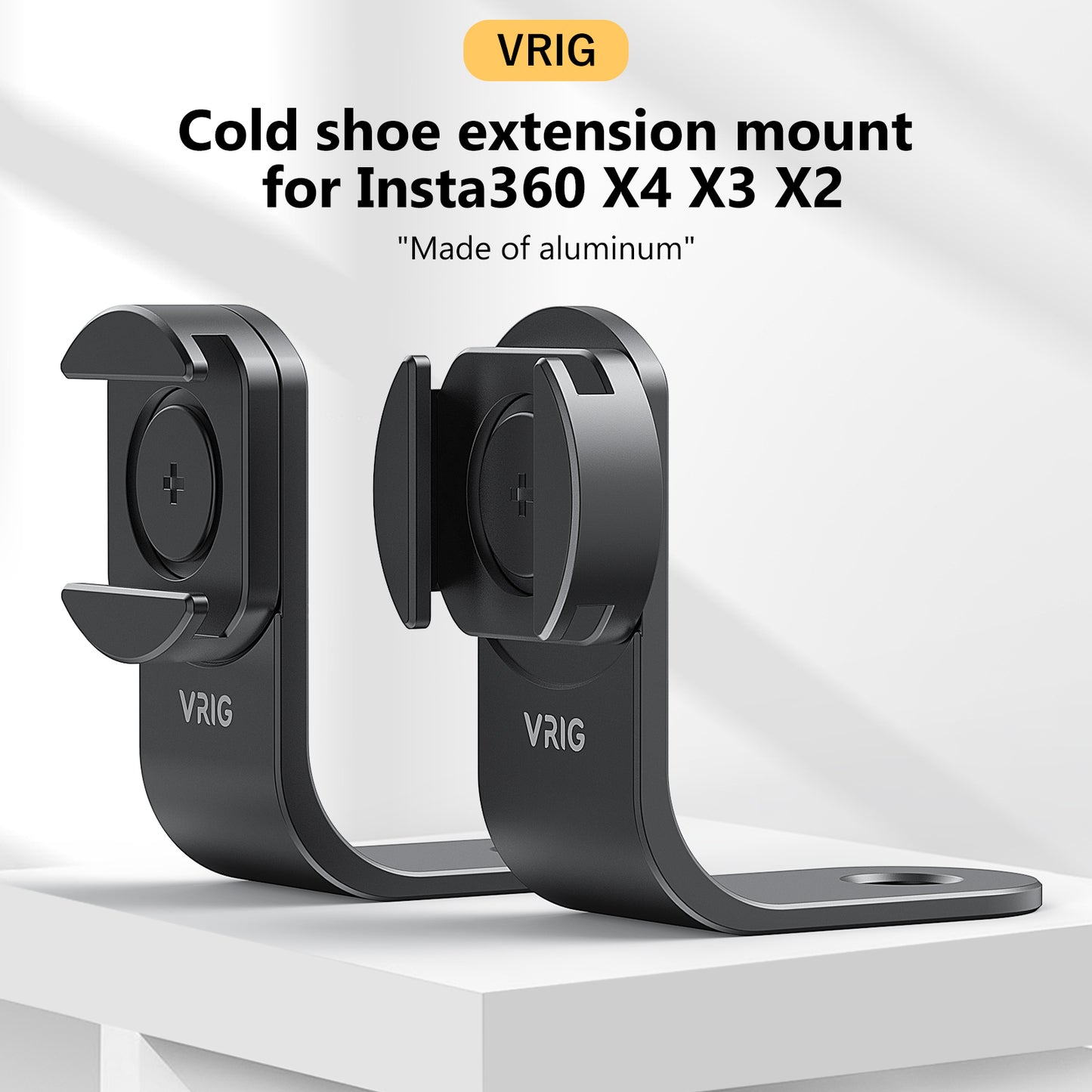 VRIG Insta360 X4/X3/X2 Cold Shoe Extension Bracket for Rode Wireless GO, Aluminum