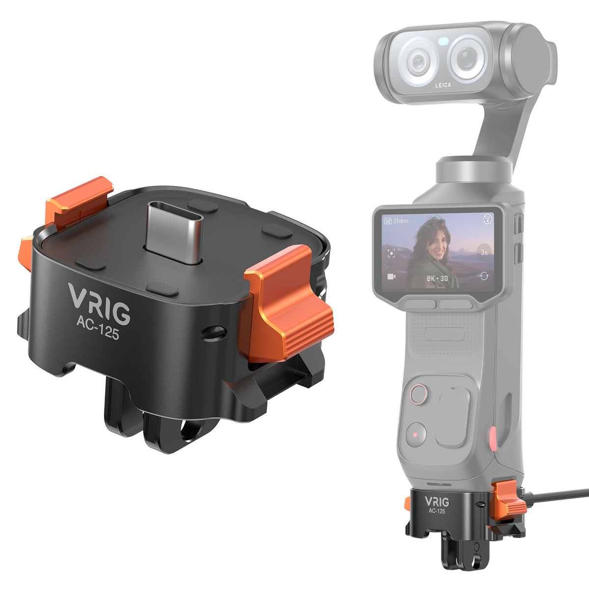 VRIG AC-125 Aluminum Desktop Charging Adapter Base for Insta360 Luna Ultra/Pro