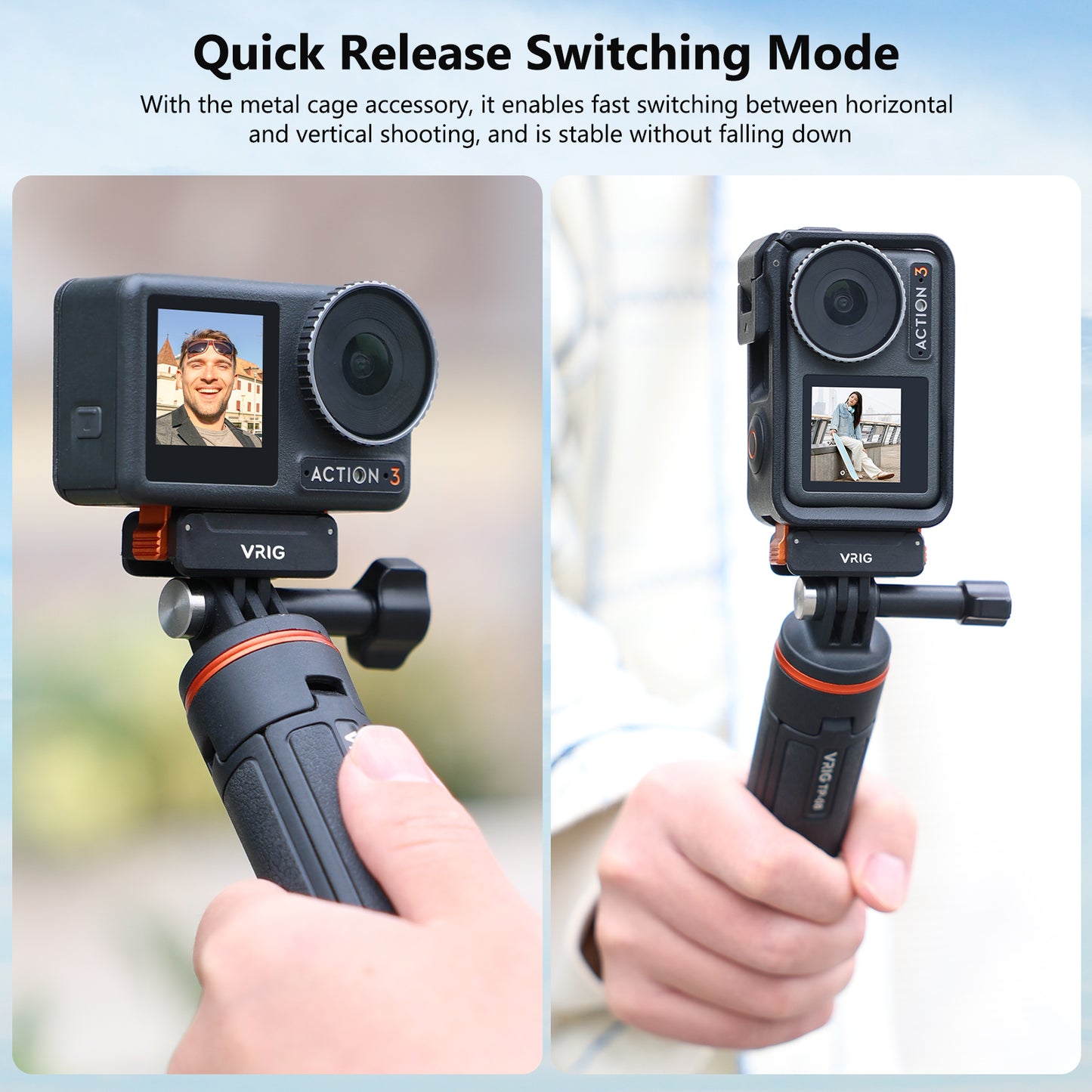 VRIG AC-33 Magnetic Quick Release Adapter Mount Base for DJI Osmo Action 5 Pro / 4/3 / Osmo 360,