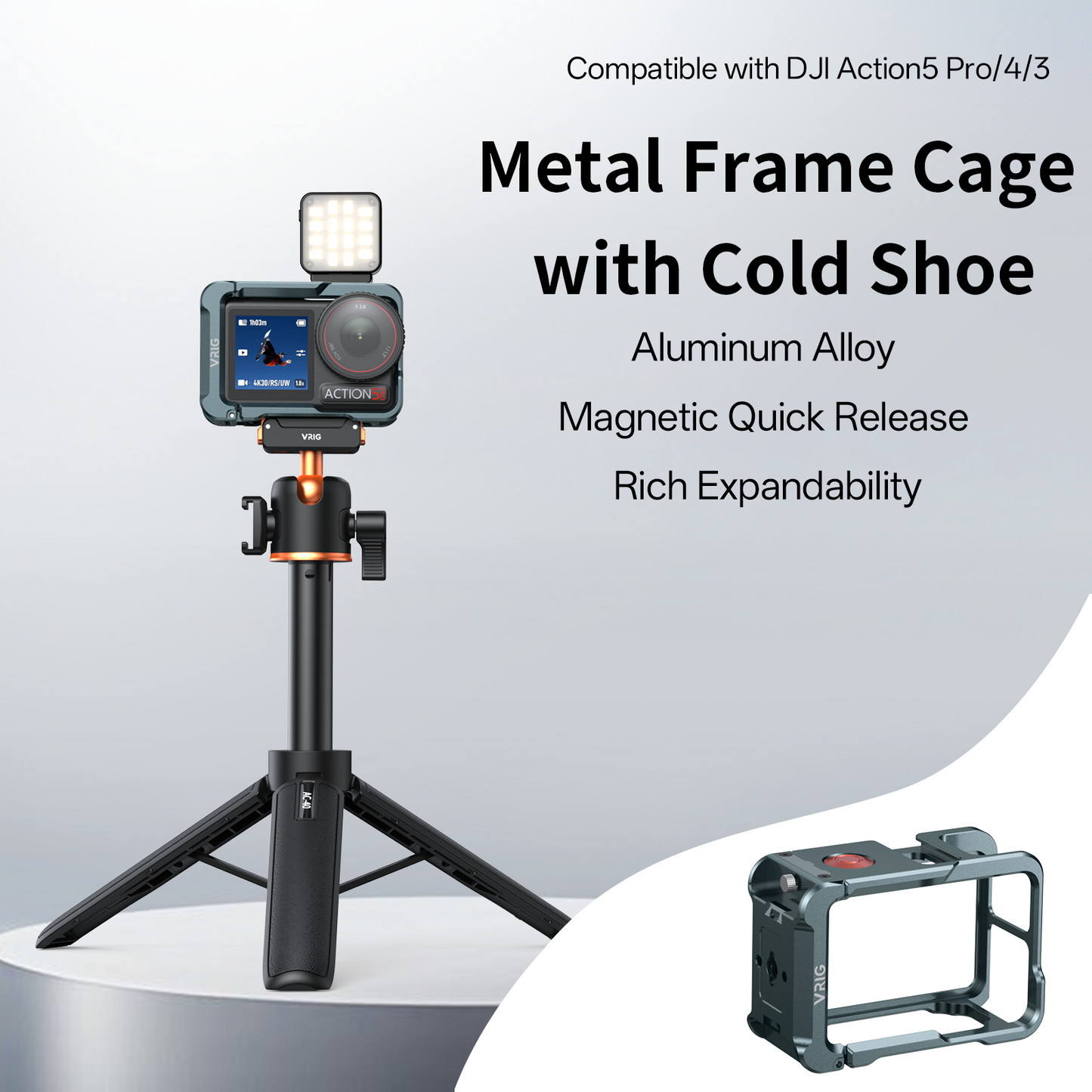 VRIG GA-05 Metal Cage for DJI Osmo Action 5 Pro/ 4/3