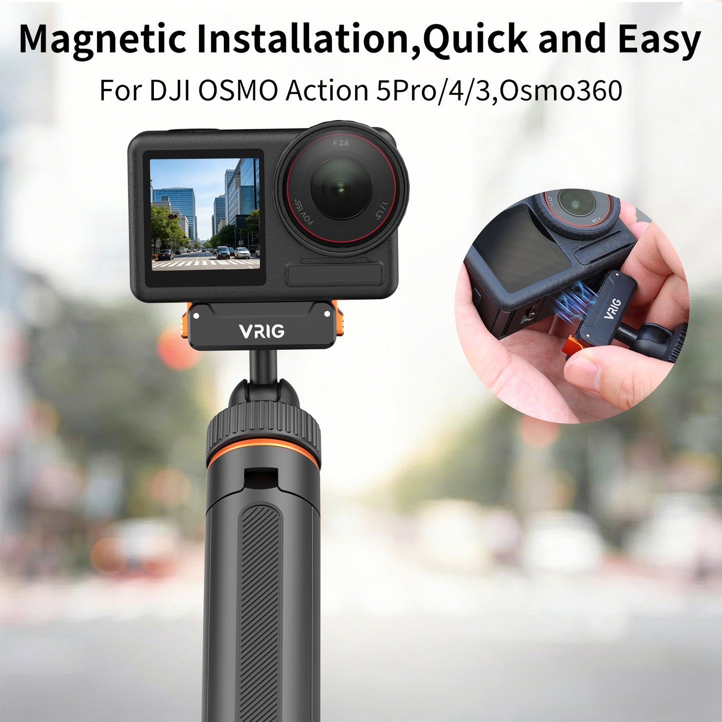 VRIG AC-79 40cm/15.7" Telescopic Selfie Stick Tripod for DJI Osmo Action 5 Pro/ 4/ Osmo 360