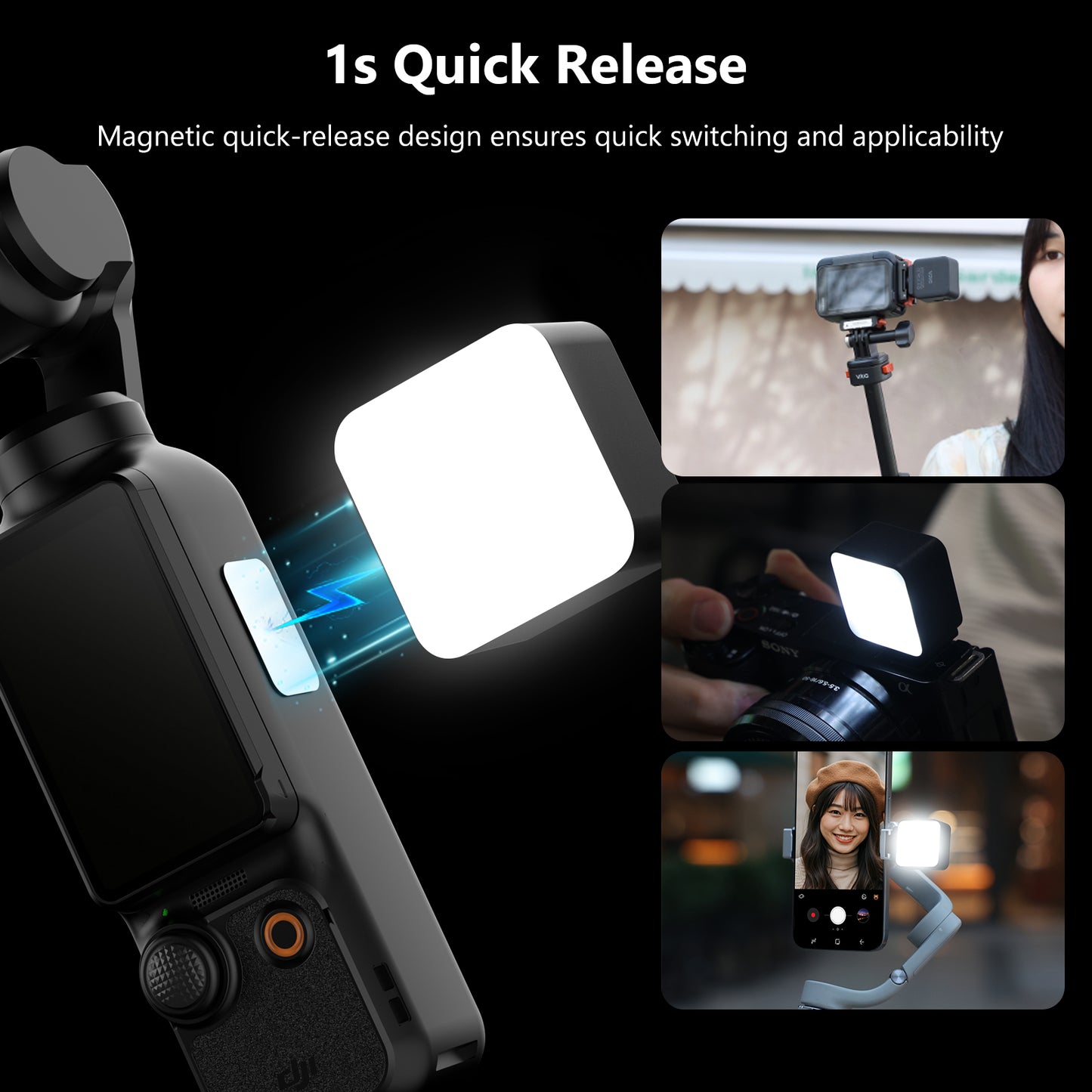 VRIG FD-02 Mini LED Action Camera Vlogging Video Light