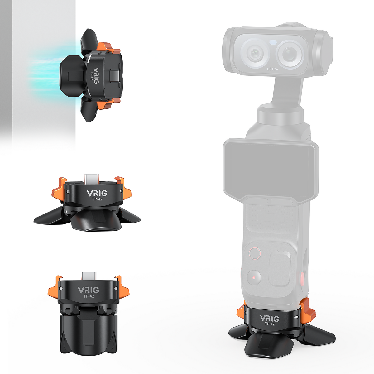 VRIG TP-42 Auto-Open Magnetic Mini Tripod for Insta360 Luna Ultra with Charging
