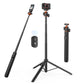 VRIG AC-104S 55" Magnetic Selfie Stick Tripod for Insta360 X5 ACE Pro 2 with Remote Controller,Extension Rod Quick Release Table Desk Portable Handle Grip Stand with Cold Shoe for Insta360 X5/X4 Air/ACE PRO