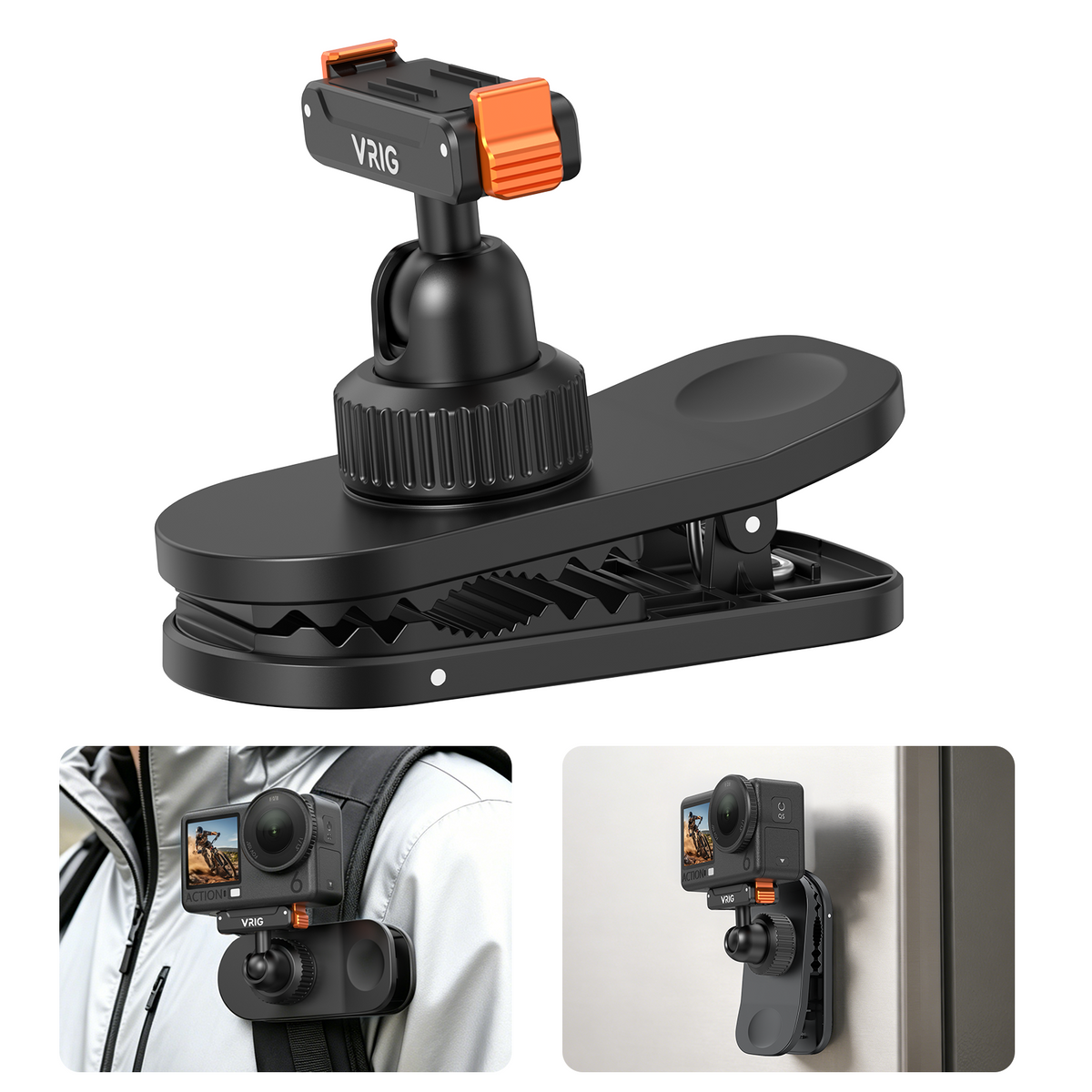 VRIG AC-99 Magnetic Backpack Mount for DJI Osmo Action 6/5/4/3,Osmo 360,Osmo Nano