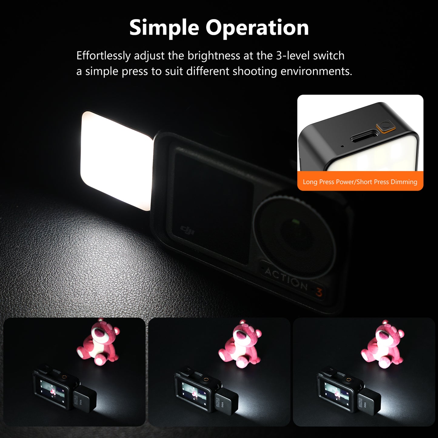 VRIG FD-02 Mini LED Action Camera Vlogging Video Light