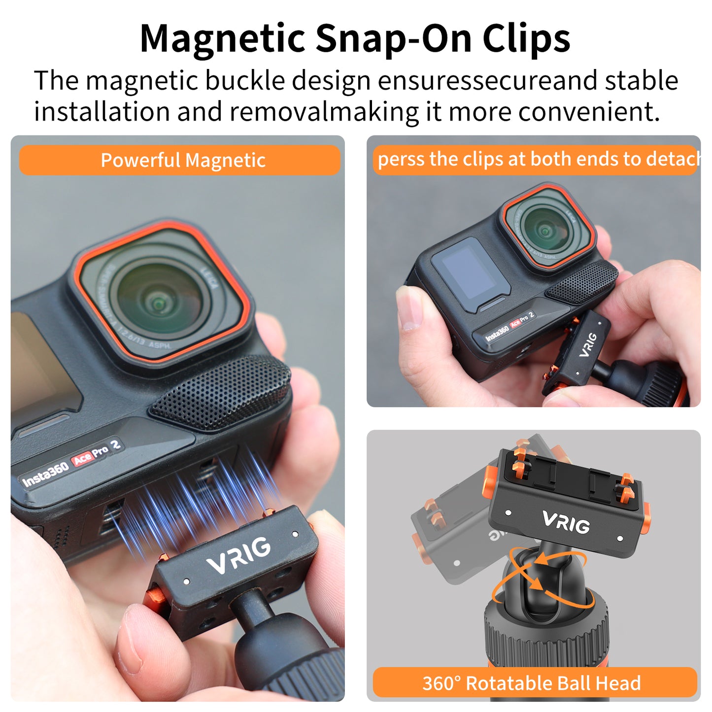 VRIG AC-78 15.9" X5 Extended Mini Camera Tripod for Insta360 Ace Pro2