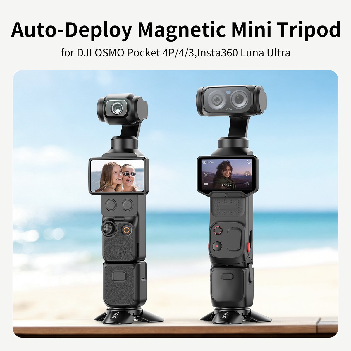 VRIG TP-41 Magnetic Mini Tripod for DJI OSMO Pocket 4P/4/3 & Insta360 Luna Ultra