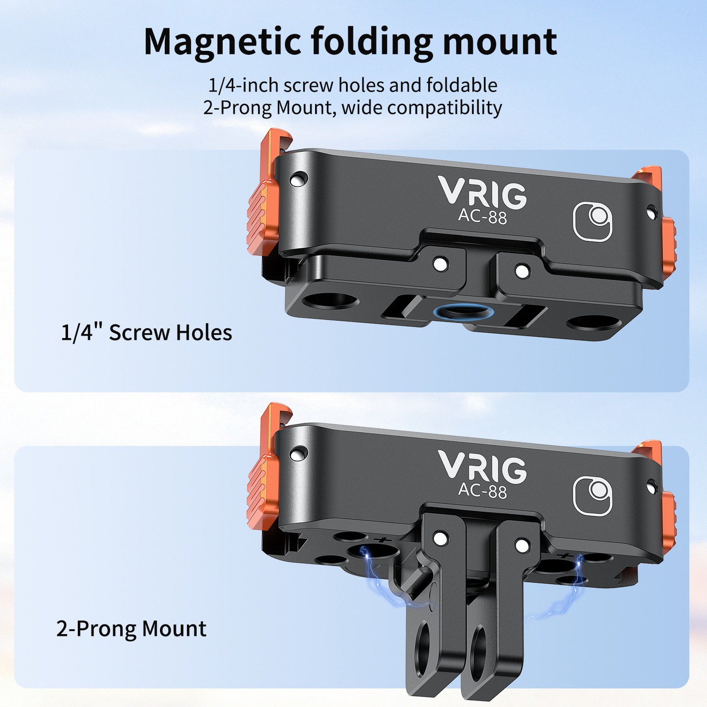 VRlG AC-88 Magnetic Quick Release Mount for Insta360 GO Ultar with Charging