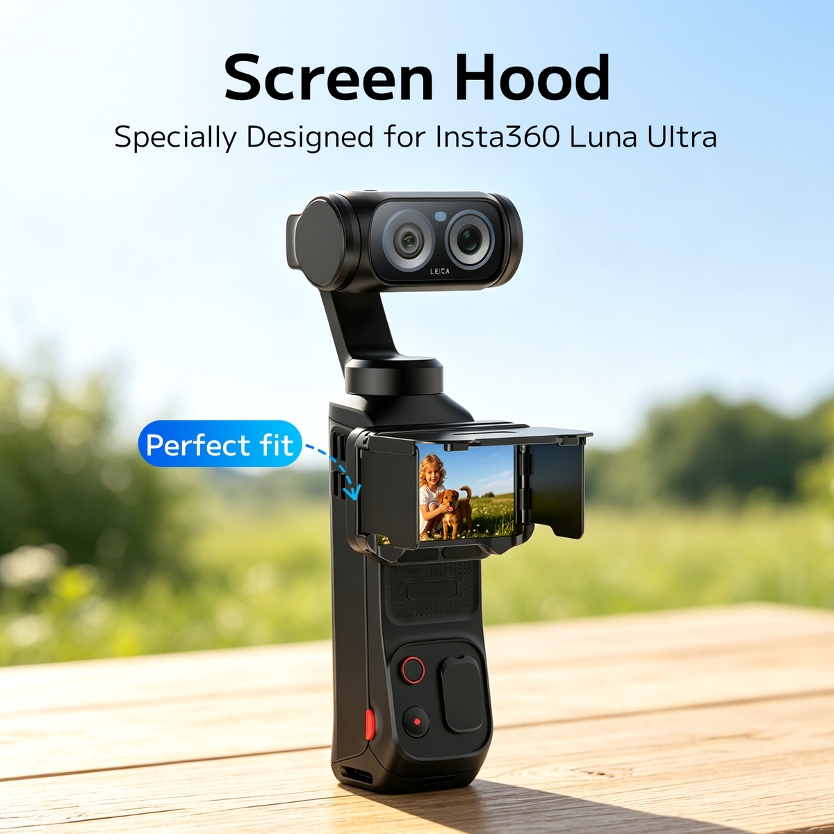 VRIG AC-126 Foldable Screen Sun Shade Case for Insta360 Luna Ultra, Portable Anti-Glare Protector for Outdoor Shooting, Gimbal Screen Protective Sunshade Cover for Insta360 Luna Ultra Accessories