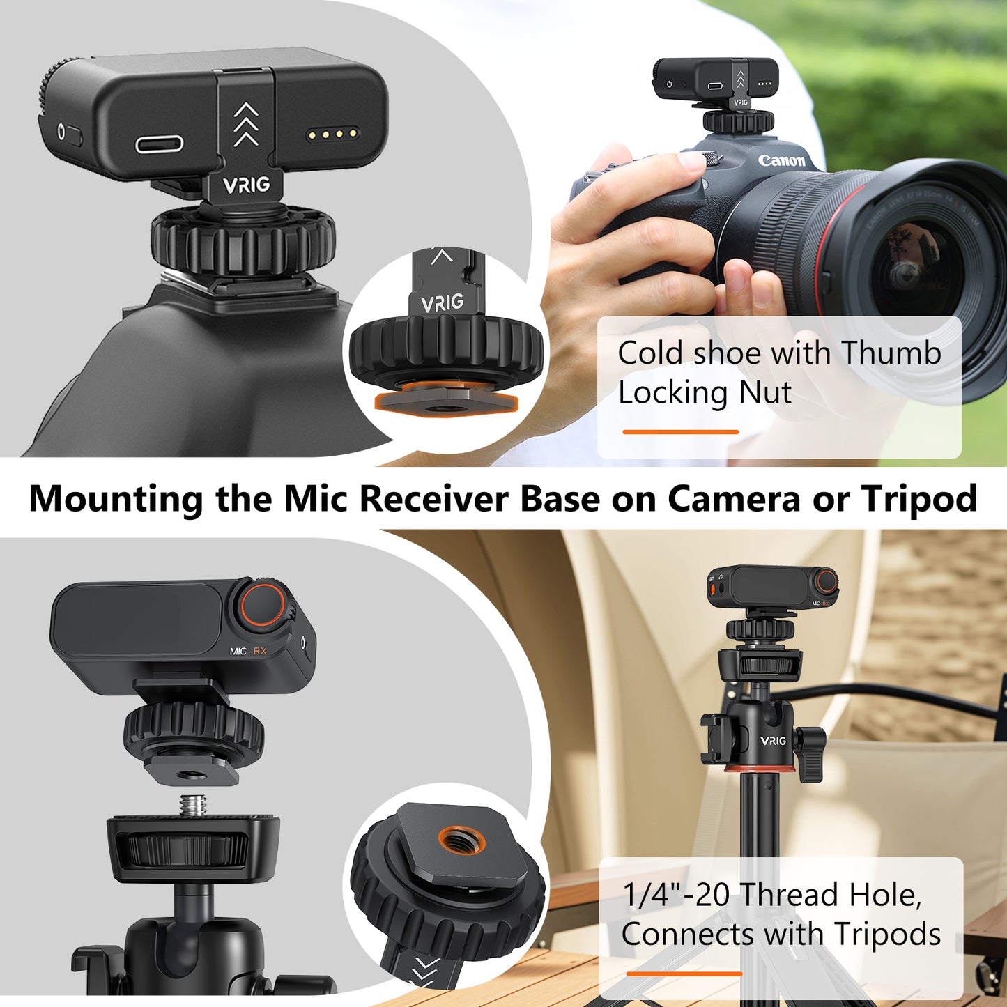VRIG MC-02 Cold Shoe Mount Adapter for DJI MIC 2