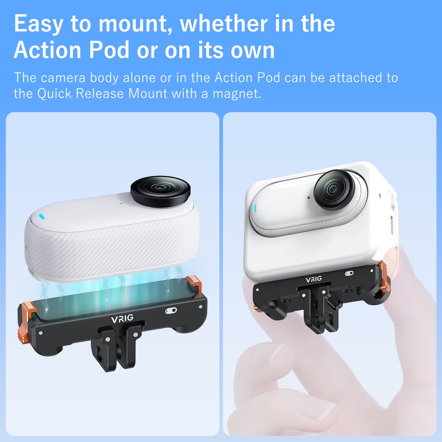VRIG AC-38 Magnetic Quick Release Mount for Insta 360 GO 3 / GO 3S