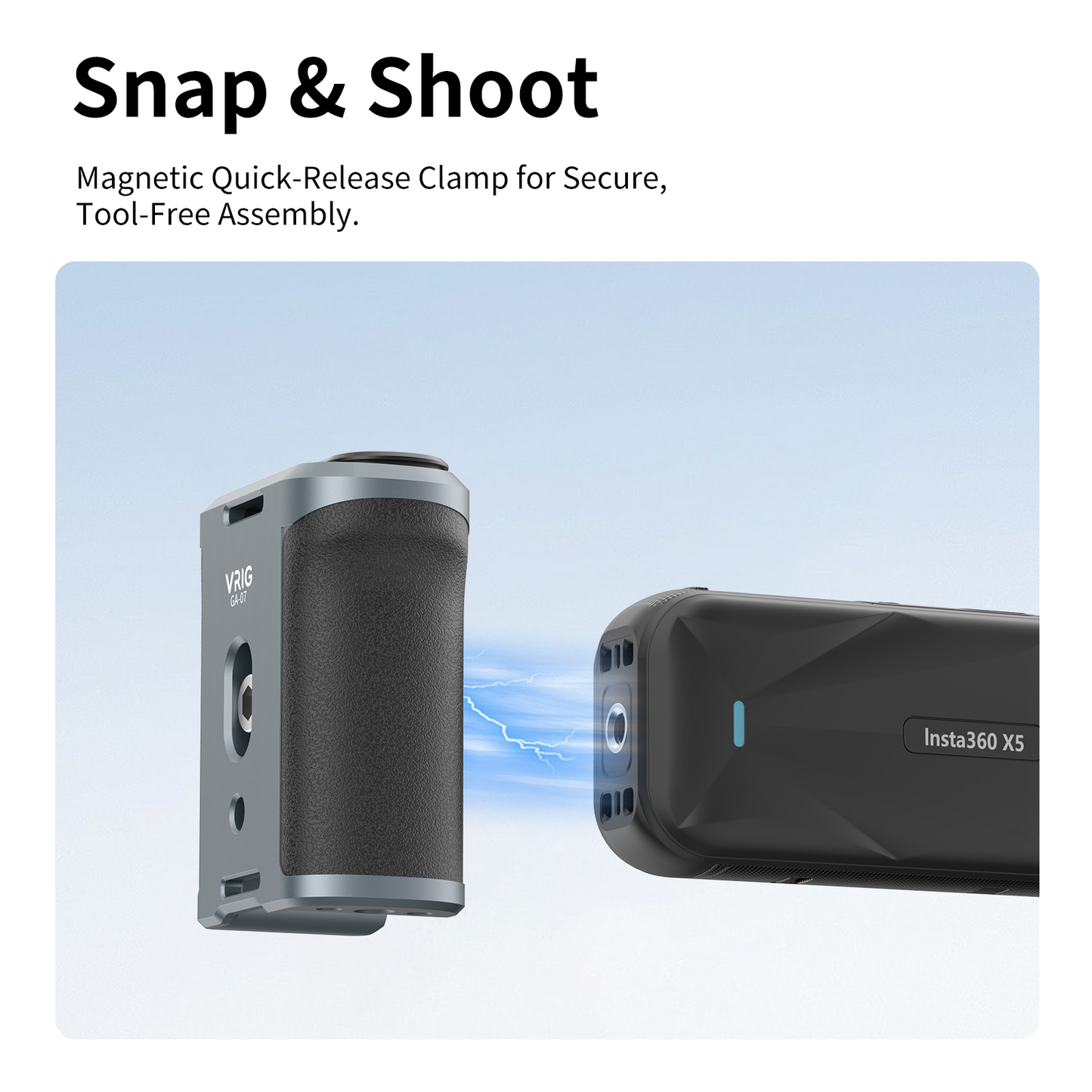 VRIG GA-08SE Street Photography Grip for Insta360 X5/X4 Air/Ace Pro2 with Bluetooth Remote