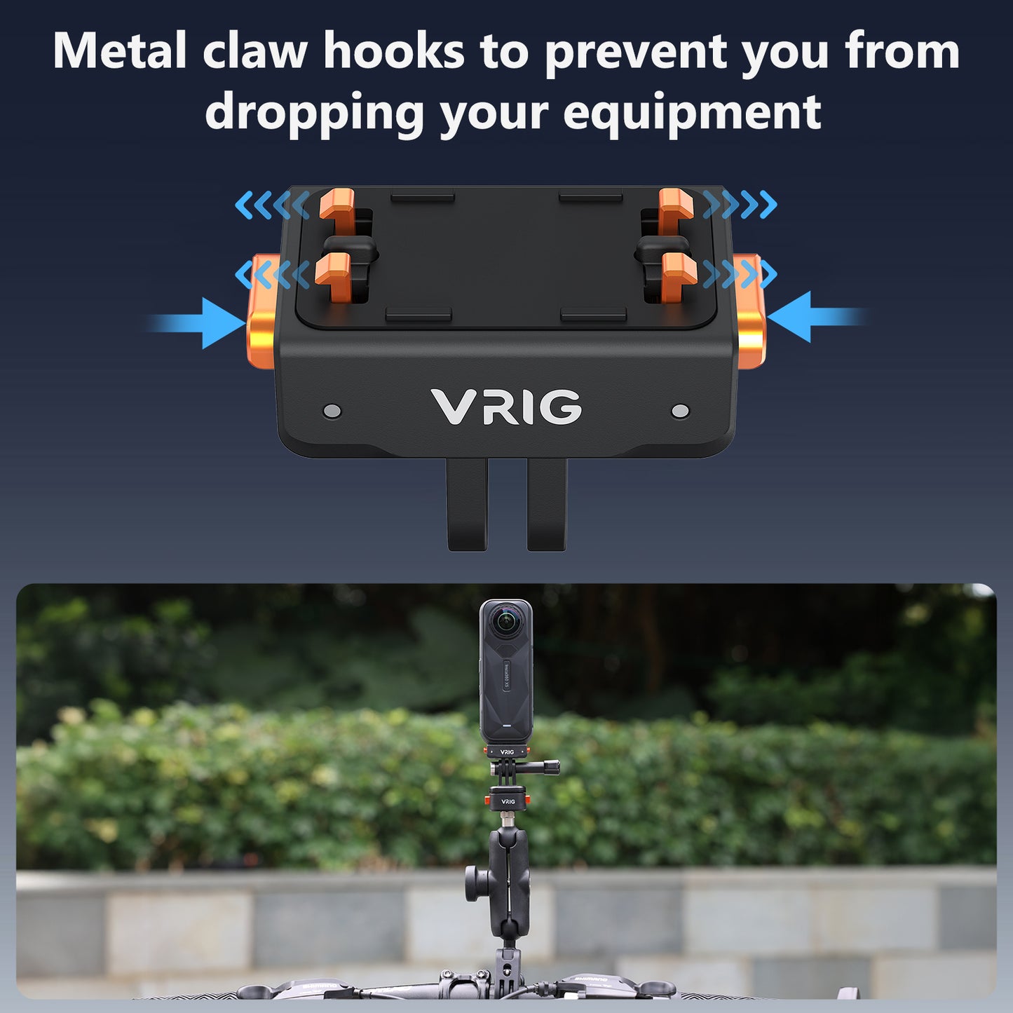 VRIG AC-43 Magnetic Quick Release Mount for Insta 360 Ace/Ace Pro 2/ X5/ X4 Air, Quick & Convenient, 2-Prong Camera Mount for Tripod, Neck Mounts, for POV/VLOG