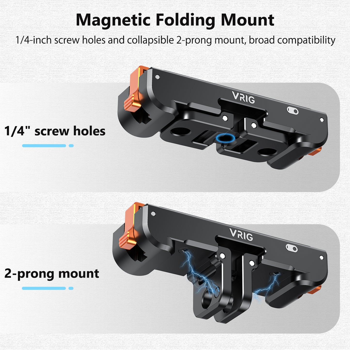 VRIG AC-39 Magnetic Quick Release Mount with Charging Port for Insta 360 GO 3 / GO 3S