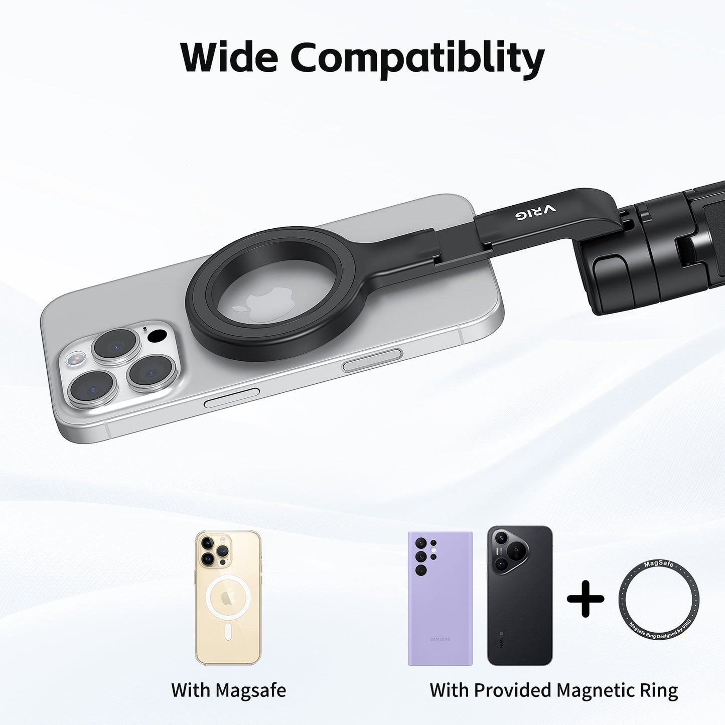 VRIG TP-27 Magnetic 21" Extendable Selfie Stick Tripod for iPhone
