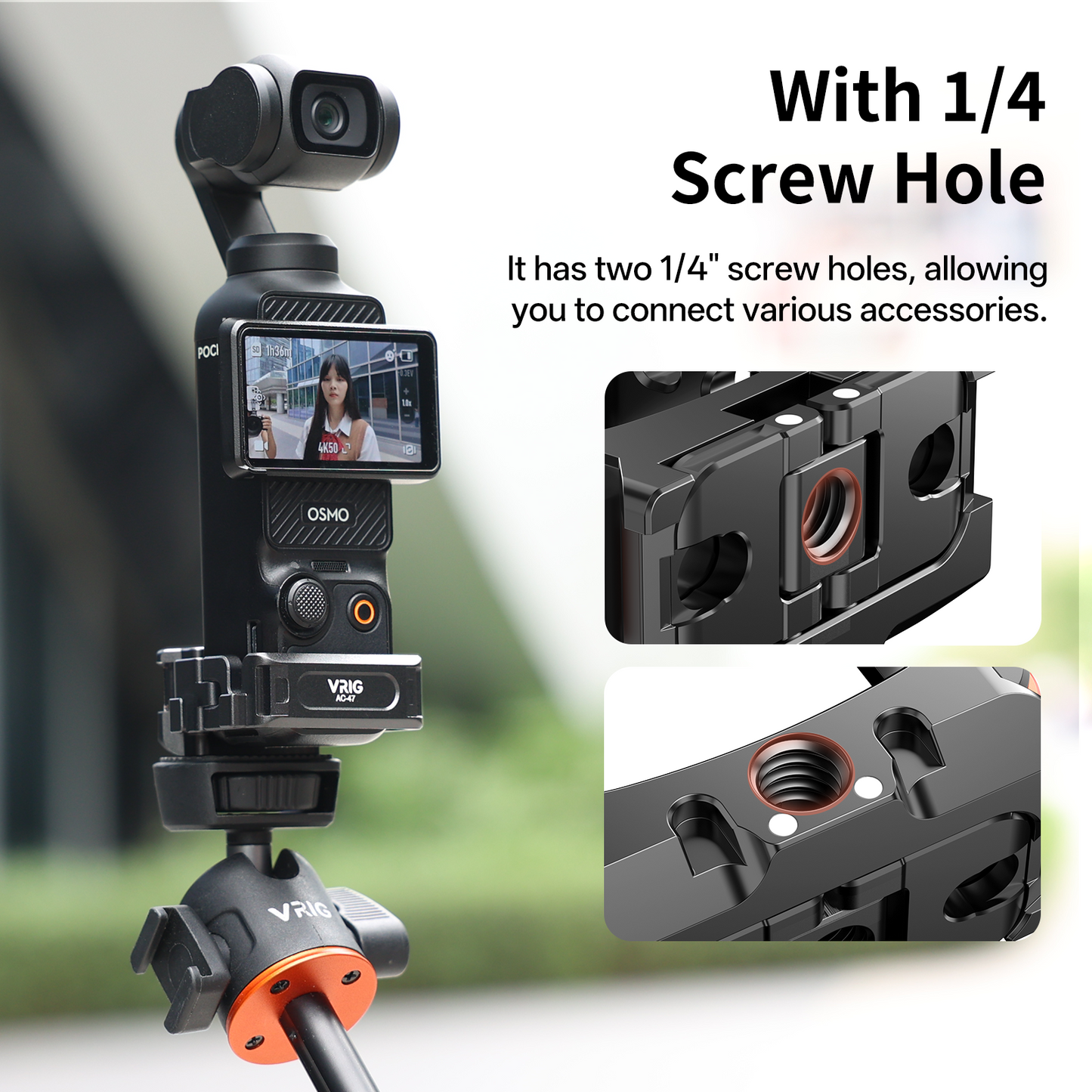 VRIG AC-47 Aluminum Expansion Adapter Accessories for DJI Osmo Pocket 3,