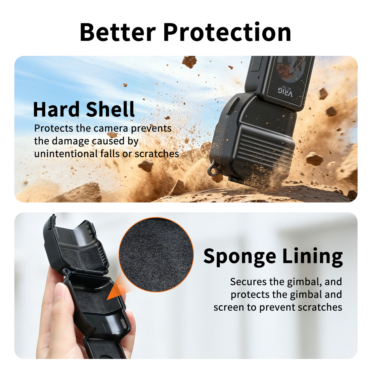 VRIG AC-102 Protective Cover Case for DJI Osmo Pocket 4/ Pocket 3 /Xtra Muse