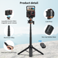 VRIG AC-50 Selfie Stick Tripod for Insta 360 Ace Pro/Ace Pro 2/X5 with Magnetic Quick Release Adapter