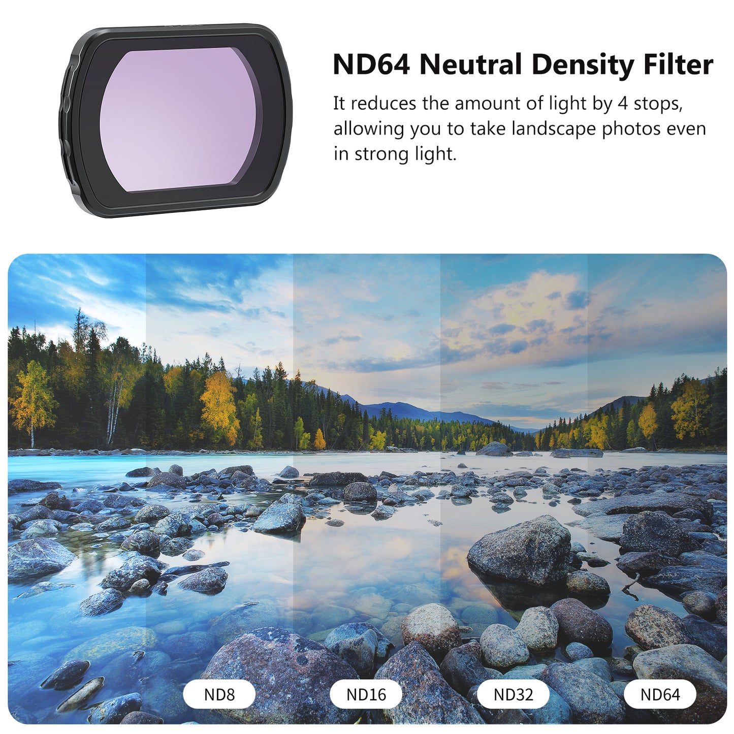 VRIG FT-04 HD CPL 1/4 ND8 ND16 ND32 ND64 Filter Set Compatible with DJI Osmo Pocket 3(6Pack）