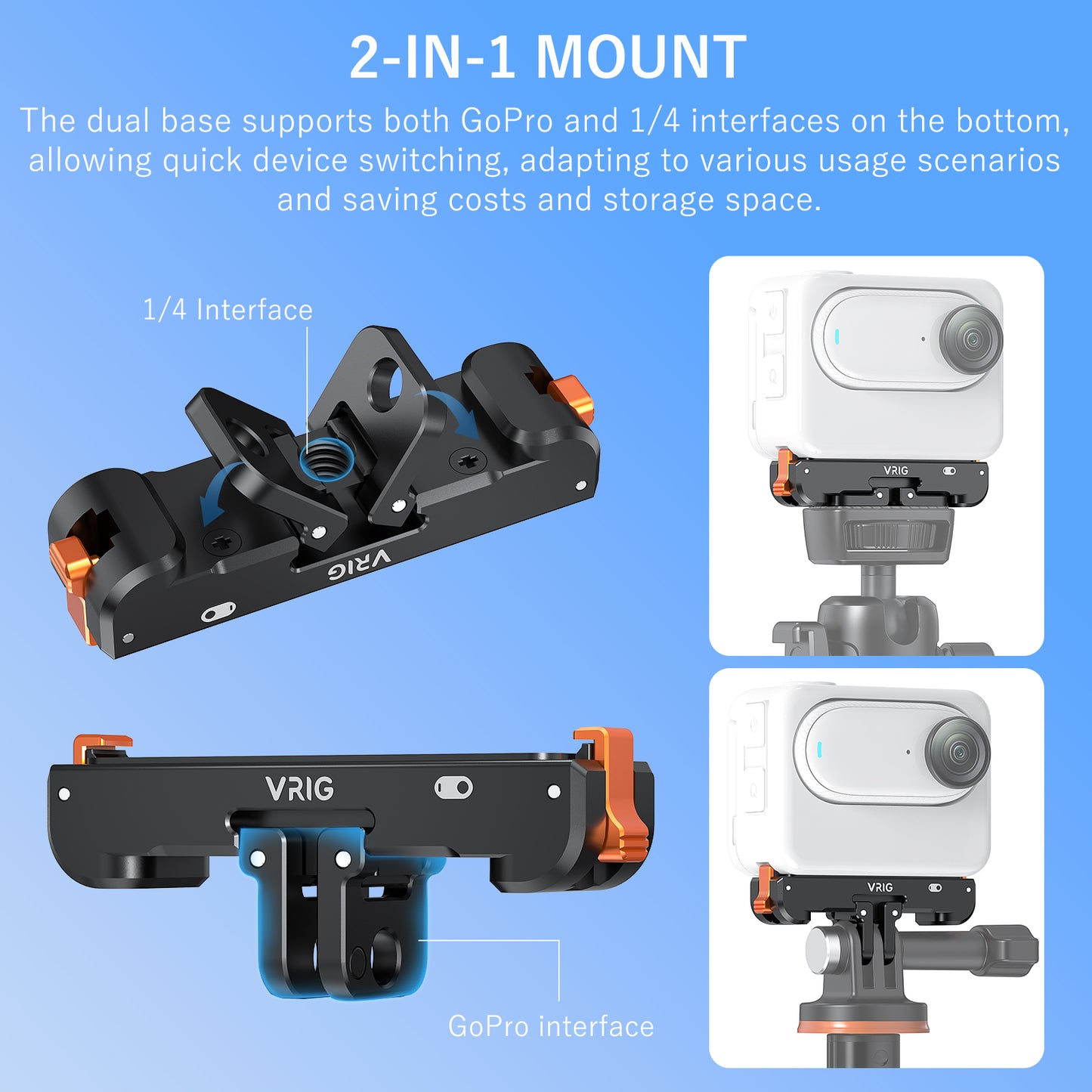 VRIG AC-38 Magnetic Quick Release Mount for Insta 360 GO 3 / GO 3S
