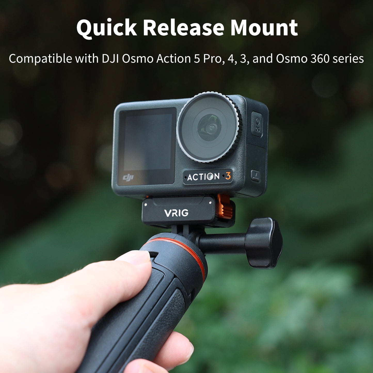 VRIG AC-34 Magnetic Quick Release Adapter Mount Base for DJI Osmo Action 5 Pro / 4/3 / Osmo 360
