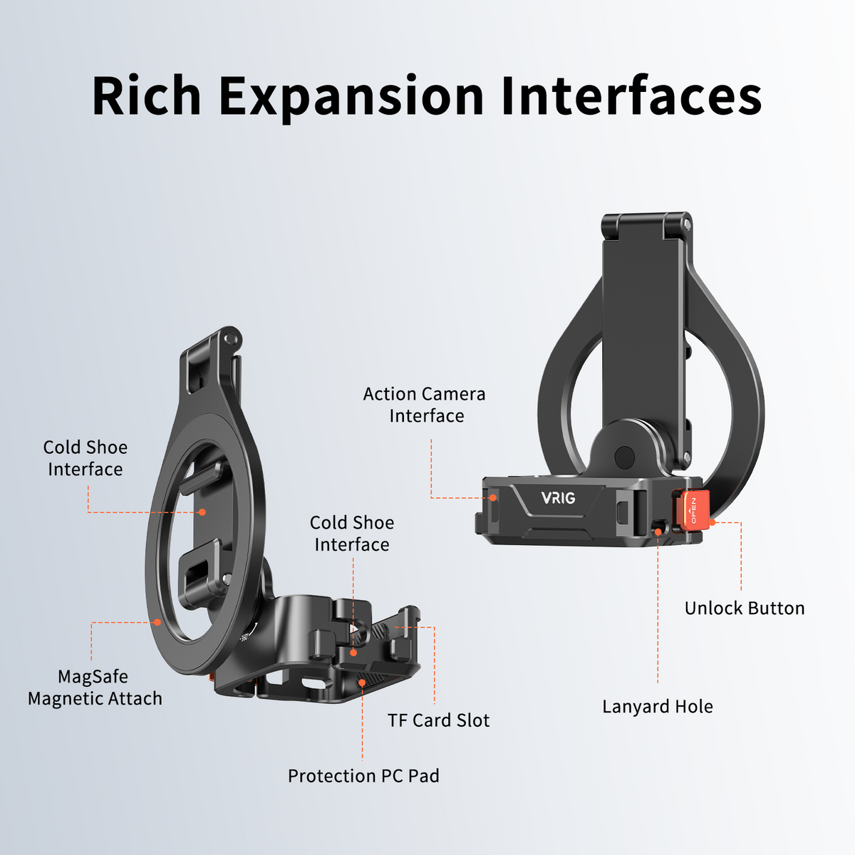 VRIG AC-103 Magnetic Mount Stand for DJI Osmo Pocket 3/4/ 4P, Xtra Muse