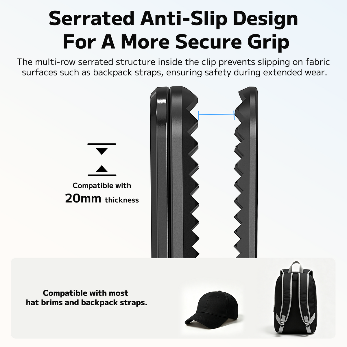 VRIG AC-116 Hat Clip Mount/Backpack Clip Mount for DJI Osmo Nano, Xtra Atto
