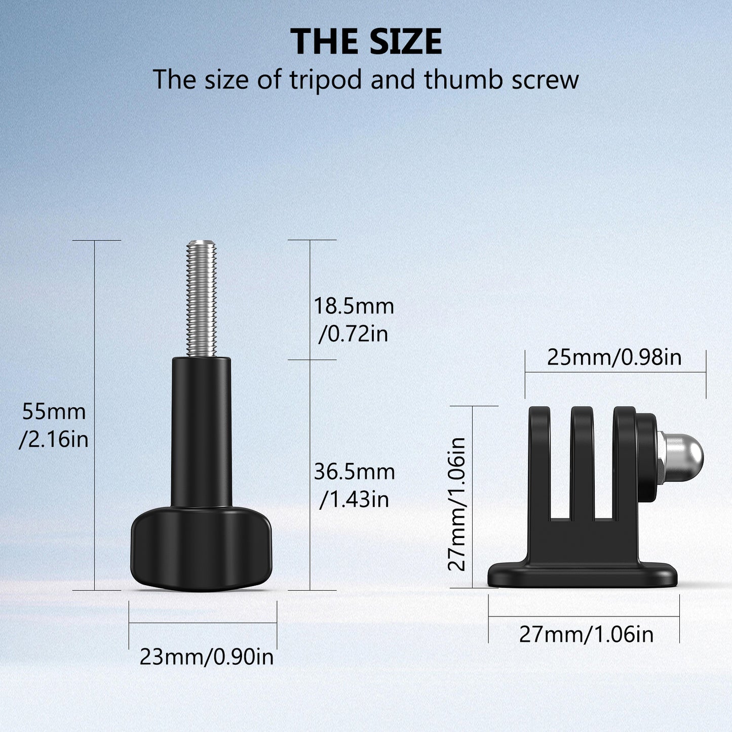 VRIG 1/4" Tripod Adapter Mount for Go Pro, Lightweight Narrow Base