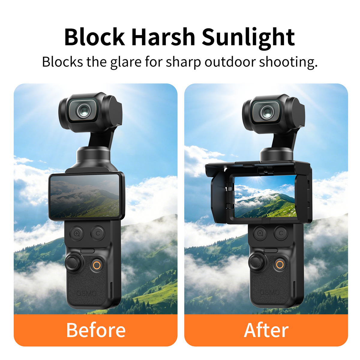 VRIG AC-115 Foldable Screen Sun Shade Case for DJI Osmo Pocket 3/4/Xtra Muse