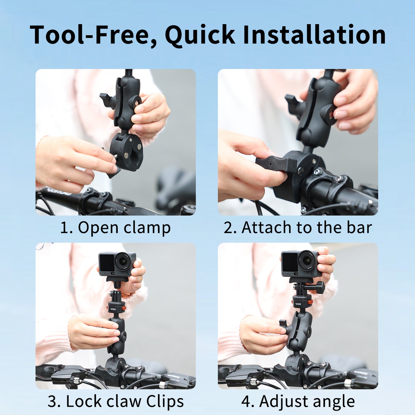 VRIG AC-76 Super Clamp Camera Mount with 360° Dual Ball Head