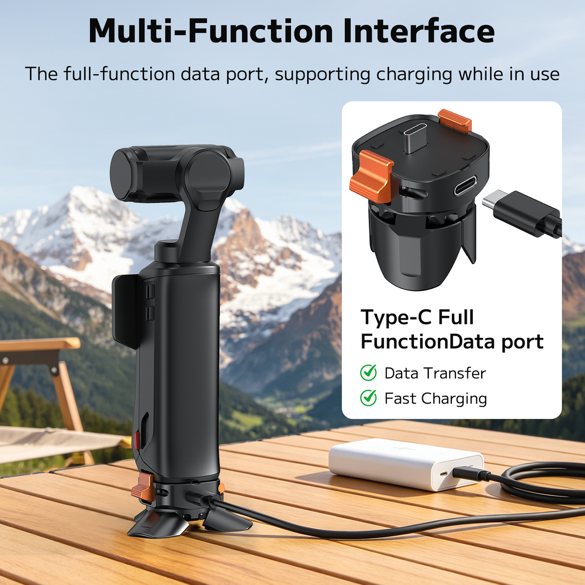 VRIG TP-42 Auto-Open Magnetic Mini Tripod for Insta360 Luna Ultra with Charging