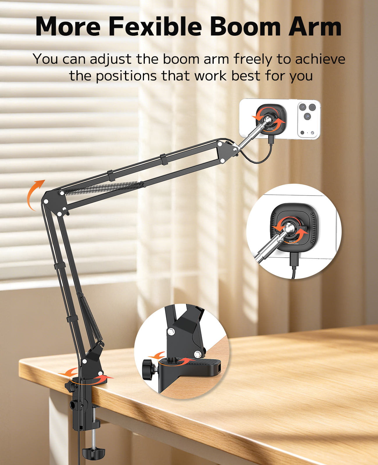 VRIG MG-09S Magnetic Wireless Charger Phone Holder for Bed Desk