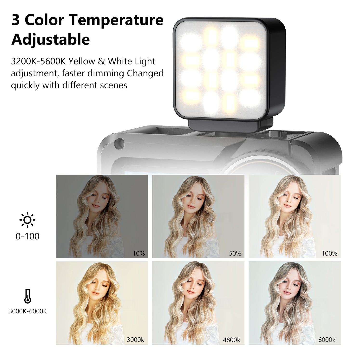 VRIG FD-02 Mini LED Action Camera Vlogging Video Light