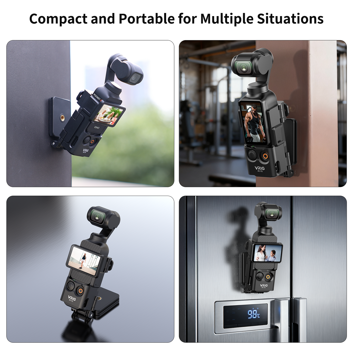 VRIG AC-51 Magnetic Mount Stand Compatible with DJI Osmo Pocket 3