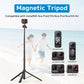VRIG AC-104S 55" Magnetic Selfie Stick Tripod for Insta360 X5 ACE Pro 2 with Remote Controller,Extension Rod Quick Release Table Desk Portable Handle Grip Stand with Cold Shoe for Insta360 X5/X4 Air/ACE PRO