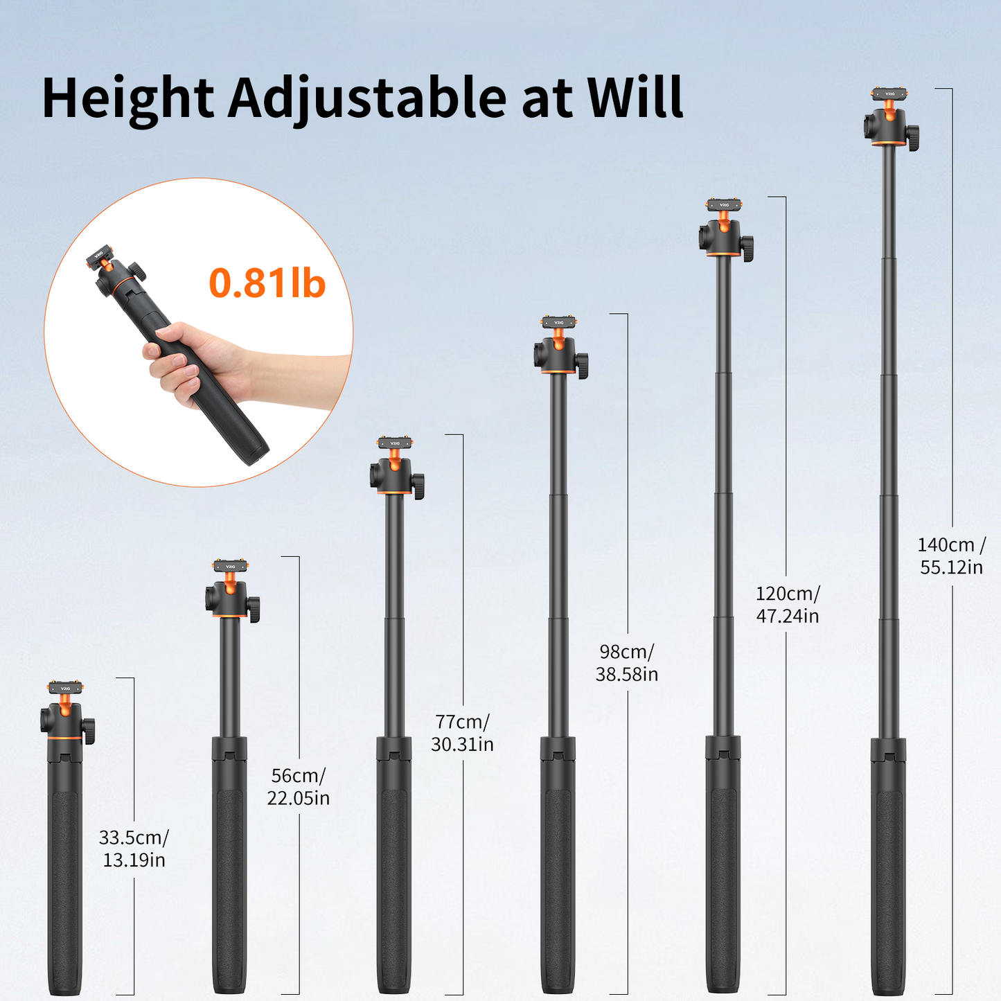 VRIG AC-104 2-in-1 Tripod for Insta 360 Ace Pro 2 with Quick Release Adapter Mount