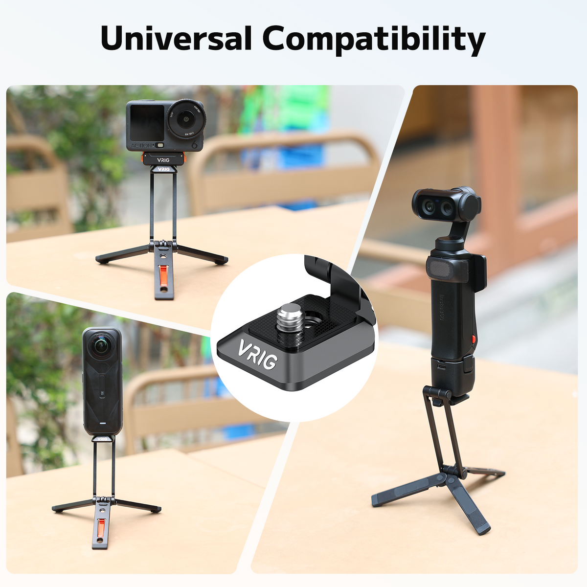 VRIG AC-130 X6 Camera Tripod for Insta360 Luna Ultra & DJI OSMO Pocket 4P/4/3