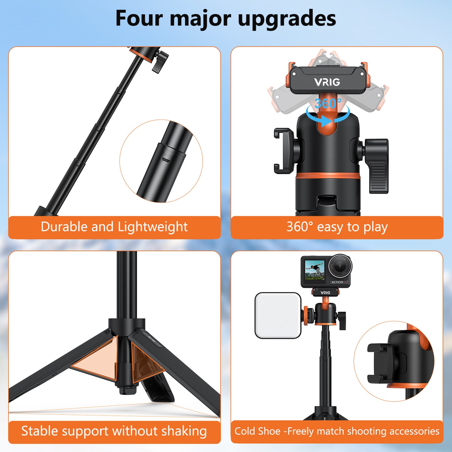 VRIG AC-40 Action 5 Pro 21" Magnetic Tripod Accessories