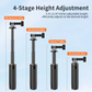 VRIG TP-35 Auto Pop Open Extendable Mini Camera Tripod,Portable Small Handle Grip Desktop Webcam Selfie Stick Tripod for DJI Osmo Action 6/5Pro/4/3,GoPro Hero 13 12 11 10 Max,Mission 1 PRO