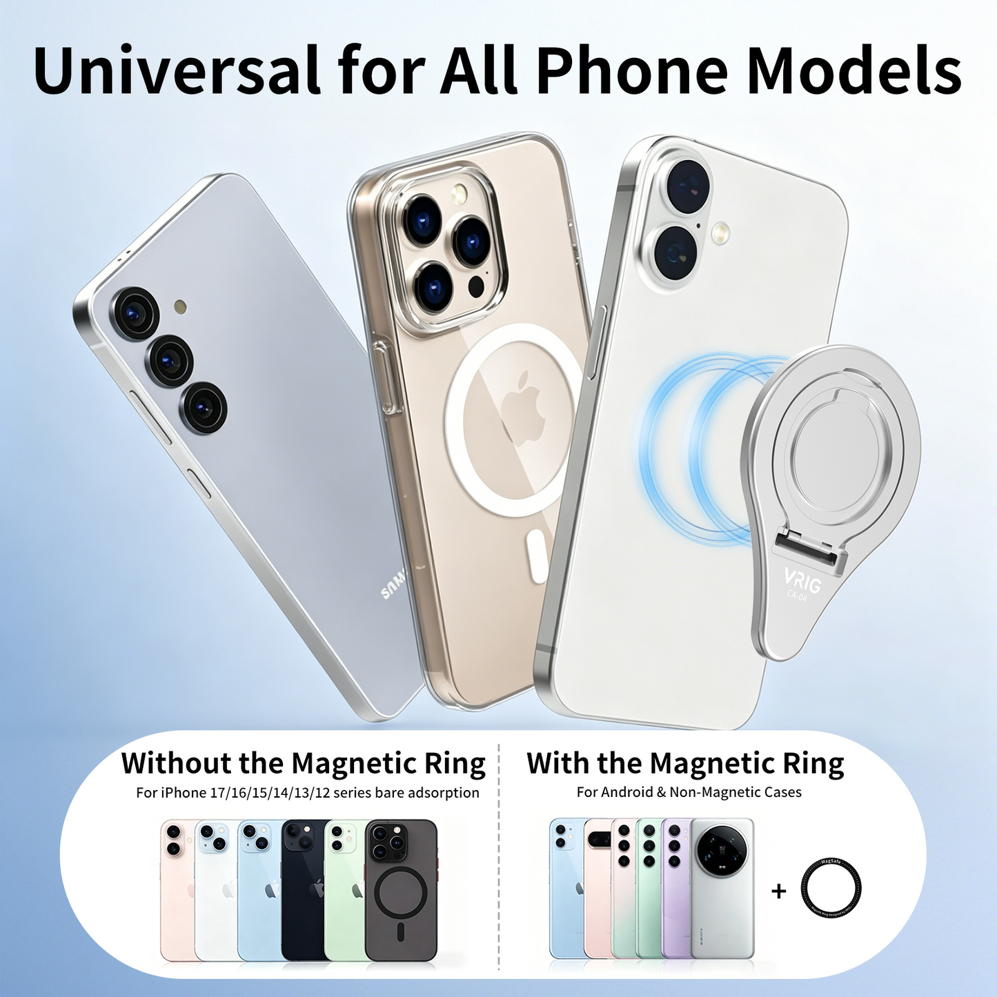 VRIG CA-04 OM Magnetic Mount Phone Holder Clamp for DJI Osmo Mobile 8P/8/7P/6/5/4