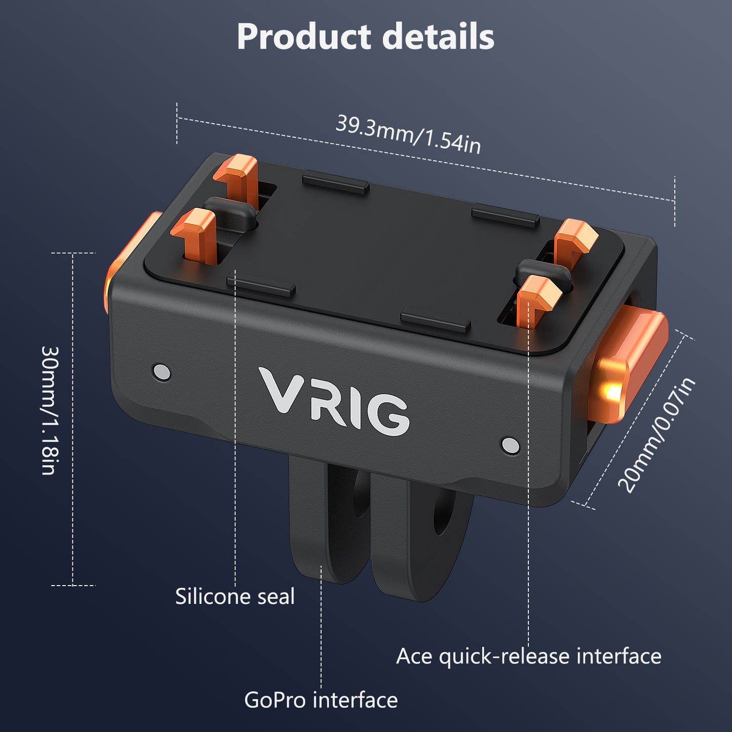 VRIG AC-43 Magnetic Quick Release Mount for Insta 360 Ace/Ace Pro 2/ X5/ X4 Air, Quick & Convenient, 2-Prong Camera Mount for Tripod, Neck Mounts, for POV/VLOG