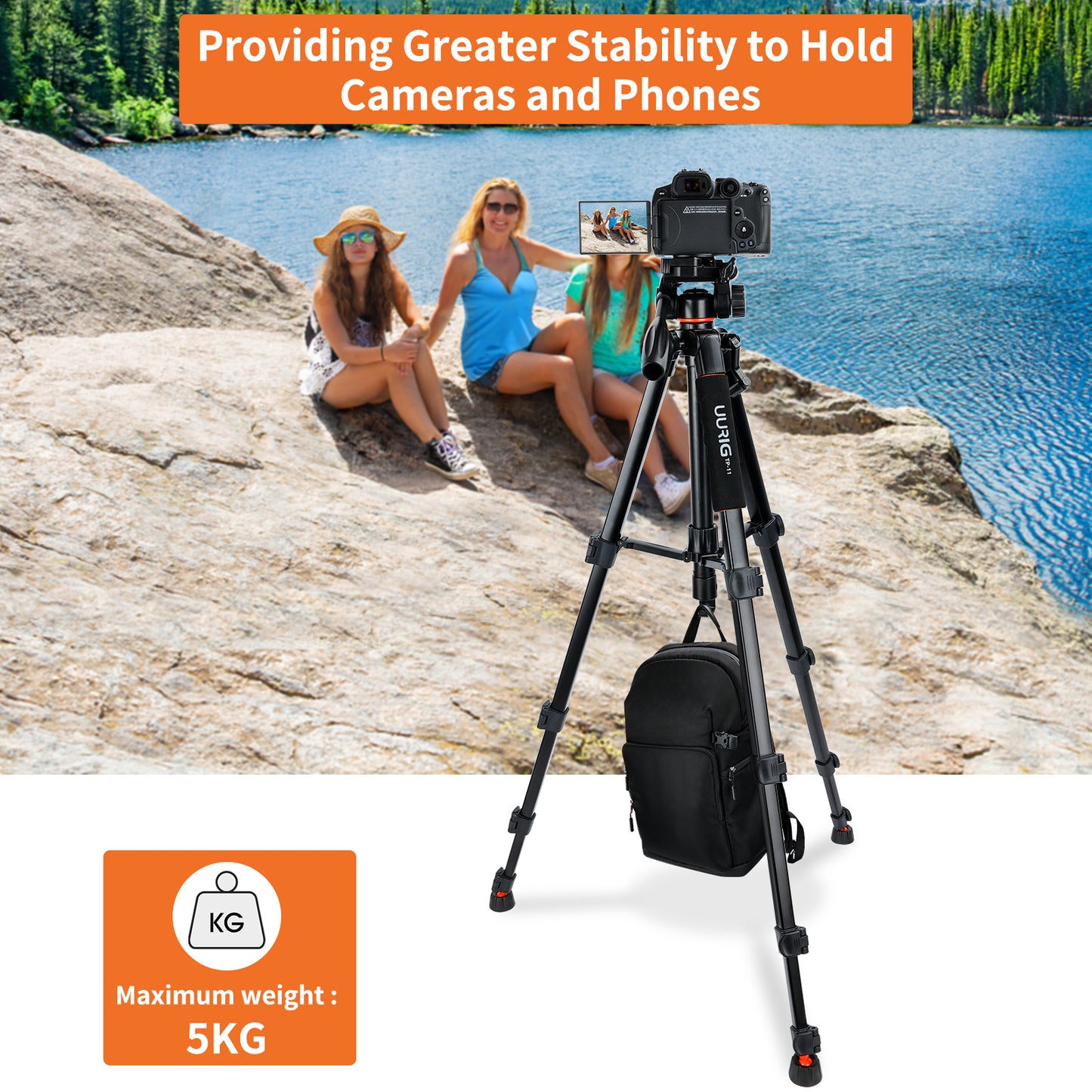 UURIG 67” Tripod for Camera Cell Phone Video Photography