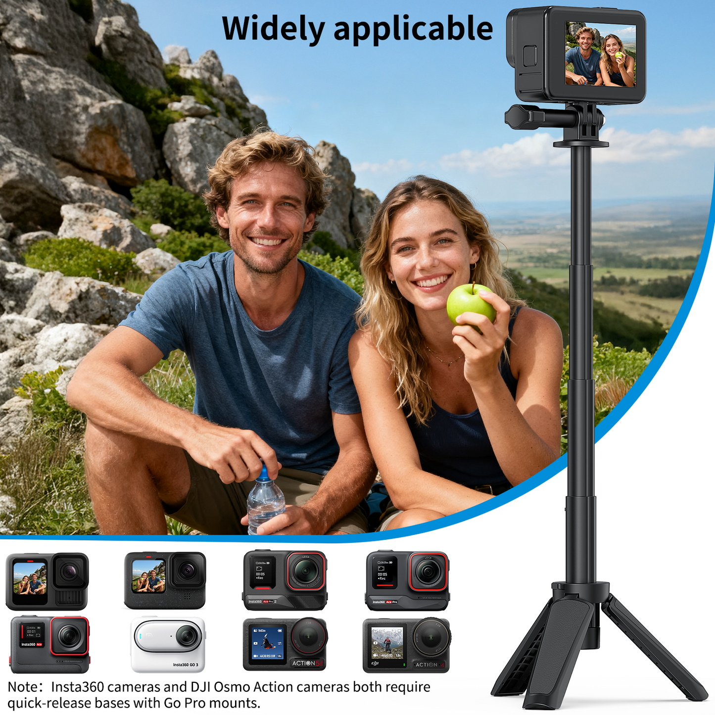 VRIG  TP-29  12" Mini Selfie Stick Tripod Handle Grip with Lanyard