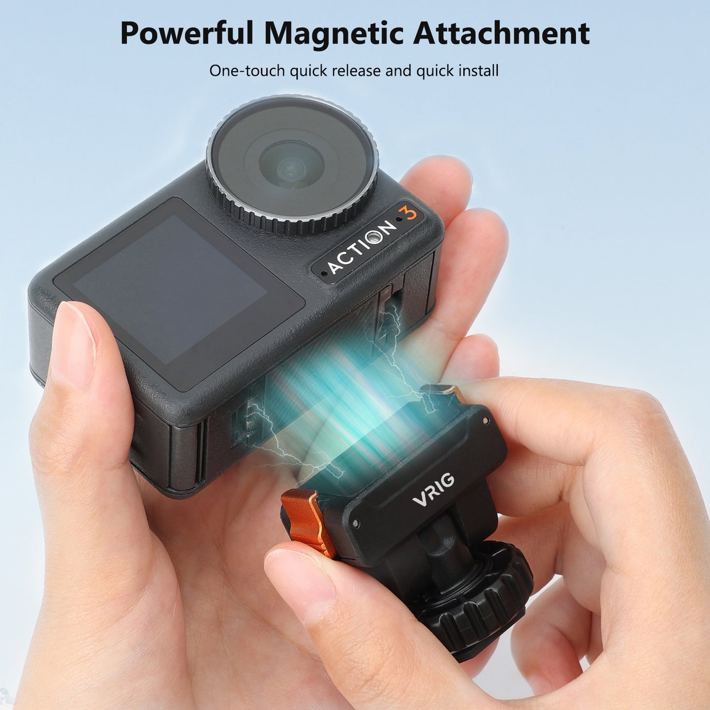 VRIG AC-36 Cold Shoe Action Camera Magnetic Quick Mount Holder for DJI OSMO Action 5Pro,