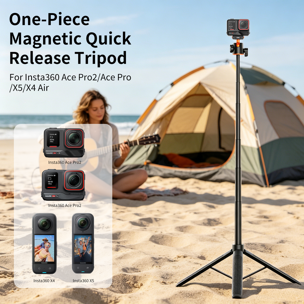 VRIG AC-104 2-in-1 Tripod for Insta 360 Ace Pro 2 with Quick Release Adapter Mount